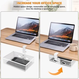 HAQIUHETO 360 Degree Rotation Drawer Under Desk Organiser Drawer Desk Organiser Drawers Desk Drawers for Office Table Dressing Table Home Office White