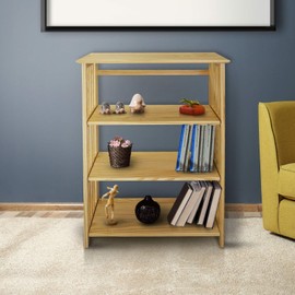 Casual Home "Soho Manhattan 4-Shelf Folding Bookcase 26"" Wide Natural 333-40