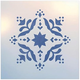 Folk Art Motif 2 Stencil - 7.5" x 7.5" Reusable Colonial Folk Art Stencil Template for DIY Signs, Home Décor, Craft Projects, Furniture Painting, Wall Art, 10 mil Mylar Plastic - The Artful Stencil