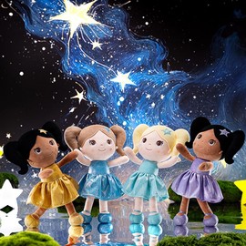 Lazada Plush Doll Baby Dolls First Baby Doll Rag Doll Baby Toys Baby Girl Gifts Star Girl Black Purple 12inches