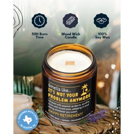 Funny Retirement Candle, Best Retirement Gifts for Women & Men, Happy Retirement Gifts for Coworker, Gift-Ready