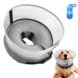 Inflatable Dog Cone Collar - B10-3 Surgery Recovery Adjustable Soft Alternative Neck Donut with Shield for Small Medium Large Pet,XL