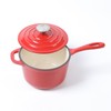 HAWOK Enameled Cast Iron Mini Saucepan, 1QT Saucepan with Lid