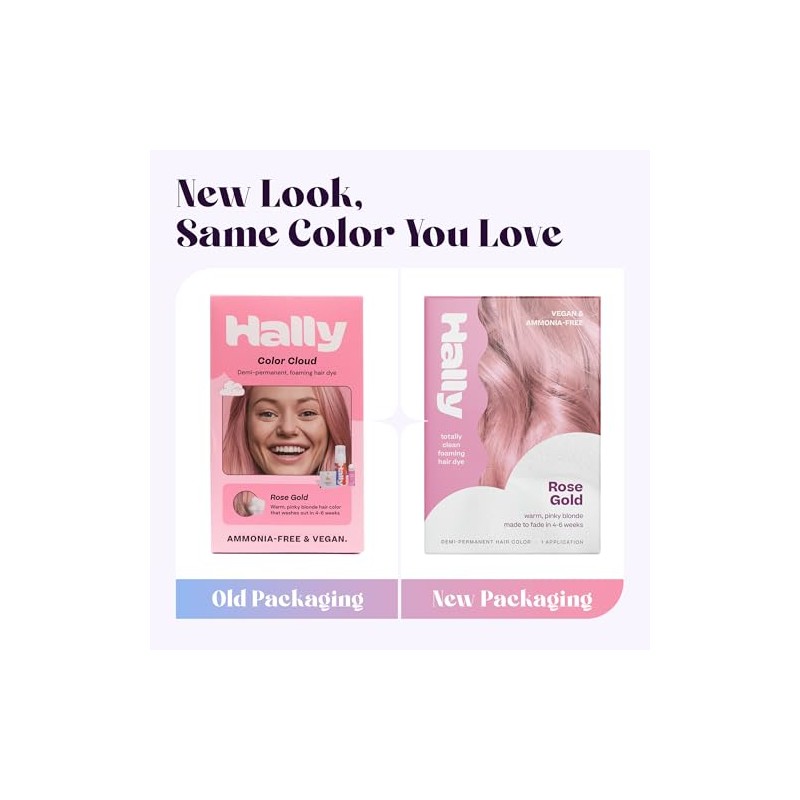 Hally Hair Tinte para El Cabello Color Nube(Oro Rosa) -