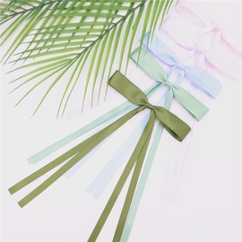 12 PCS Long Tail Ribbons Hair Clips for Women Young Girls Elegance Satin Ribbon Bow Hair Barrettes Accessories