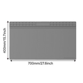Extra Large Silicone Soldering Mat (27.6"x15.7") - Heat Resistant Non-Slip Workstation Mat for Electronics Repair, Watch Repair, PCB Soldering & DIY Projects | Anti-Static, Durable & Easy to Clean (gray)