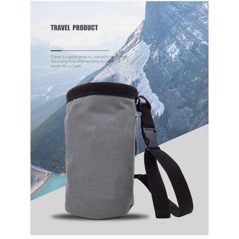 HOUSON Climbing Chalk Bag, Polyamide, Blue with Carabiner, Drawstring &