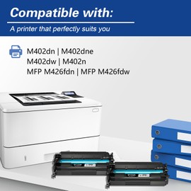 26A Toner Cartridge High Yield Black (2-Pack) Replacement for HP 26A 26X CF226A Works for M402n MFP M426fdw M402dn M402 M402dw M402dne M426fdn M426 M426dw Printer，CF226AD1
