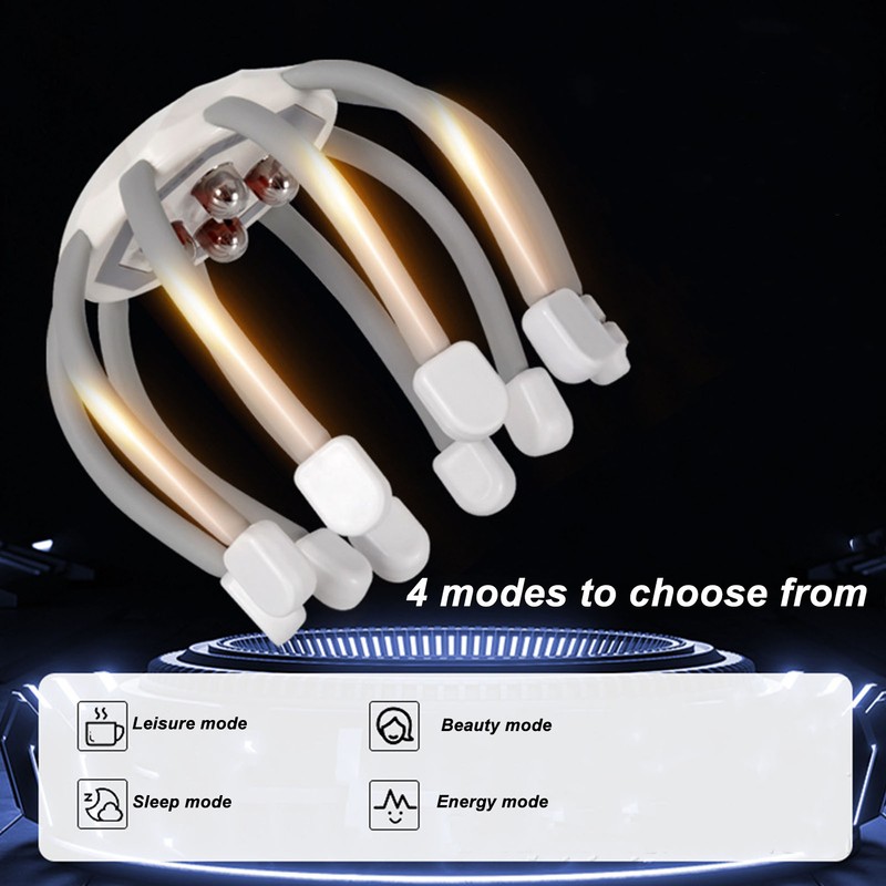 Electric Claw Head Massager with Heating 4 Modes Red LED