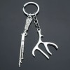 Hunting Rifle & Deer Antler Themed Shotgun Charms Keychain Key