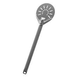 Pizza Turning Peel 7 Inch Round Head Long Handle Lightweight Metal Pizza Paddle Stainless Steel Perforated Pizza Peel Spinner Pizza Oven Accessories for Baking Pizza