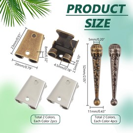 PH PandaHall 2 Colors Bolo Tie Making Kits, Iron Bolo Tie Findings 4pcs Bolo Tie Slide Clasp 8pcs Alloy Bolo Tie Tips Replacement End Caps for Bracelet Jewelry Making DIY Craft Clothes Decor