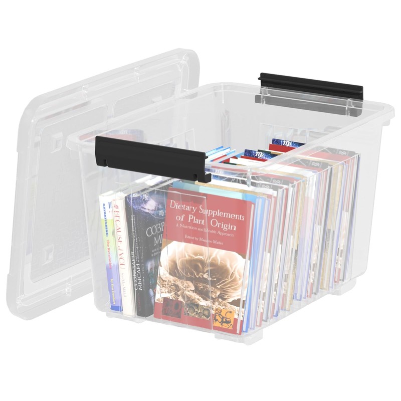 Uumitty 4-Pack 35 Quart Plastic Storage Bin with Secure Lid