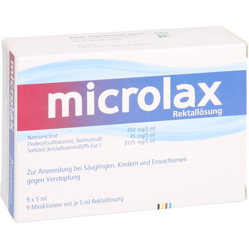 Microlax Rectall Sung Enema, 9 x 5 ml