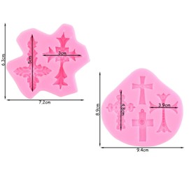 ELINKA Cross Molds Silicone,2 Pcs Baptism Cake Decorations Cross Cake Mold Cross Mold Baptism Cake Toppers for Baptism Party Supplies
