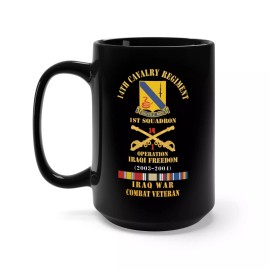 MIP Black Mug 15oz - 14th Cavalry Regiment w Cav Br - 1st Squadron - OIF - 2003–2004