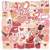 Pink Love Stickers 50 Pcs, I Love You Heart Romantic
