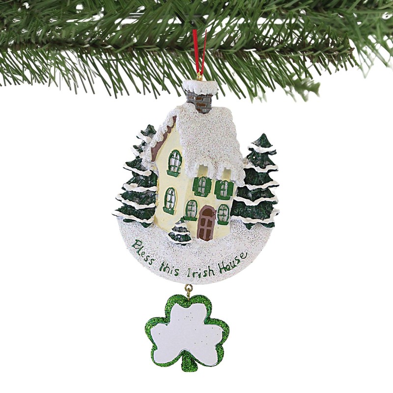 Kurt Adler "bless This Irish House" With Dangle Shamrock Ornament