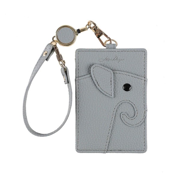 Liz Days Women's Pass Case, With Reel, For Periods, Elephant,