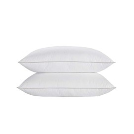 Luxurious Goose Down Alternative Pillow - 1200 Thread Count Egyptian Cotton, Medium Firm, King Size, Set of 2