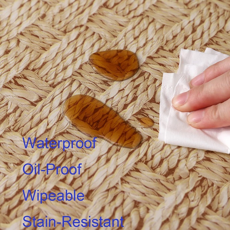 Walrus Round Vinyl Fitted Tablecloth with Flannel Backing Elastic Edge