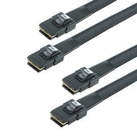 10Gtek 6G Internal Mini SAS SFF-8087 to SFF-8087 Cable, 100-Ohms, 0.5-Meter(1.6ft), Pack of 2