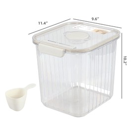 Tstorage 22 Lbs Transparent Airtight Rice Container with Measuring Cup, Rice Storage Container Bin Sealed, BPA-Free, 1 Packs