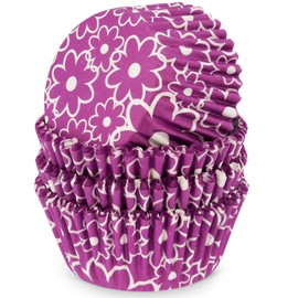MoNiRo Paper Muffin Cases - Cupcake Baking Mould Made of Paper Motif Purple Flowers - Muffin Mould - Cupcake Mould - Paper Cases - Cupcake Cases - Muffin Mould - Baking Cases - Muffin Moulds