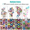 Heansun 80 PCS Butterfly Wall Decor Waterproof Removable Reusable Wings