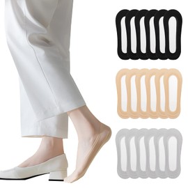Caudblor No Show Liner Socks Women Ultra Low-cut Thin Invisible Socks Non-Slip Footies for Flats High Heels Hidden Loafer