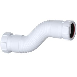 Universal Flexible Waste Pipe Connector - 1.1/2 Inch (40mm), Perfect for Shower Waste or Drain Pipe Installations