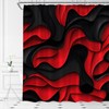 AMFD Black Red Shower Curtain Modern Abstract Geometric 3D Gradient