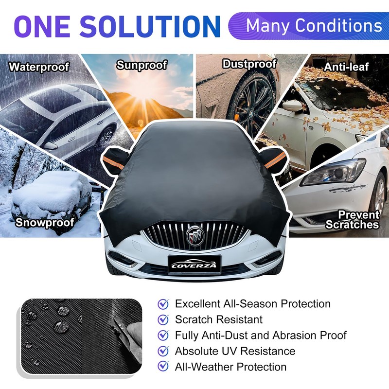 Half Car Cover SUV for Snow, Heavy Duty Roof Cover