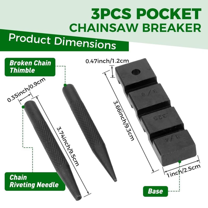 3PCS Pocket Chainsaw Breaker Chain Saw Repairing Mending Tool Set