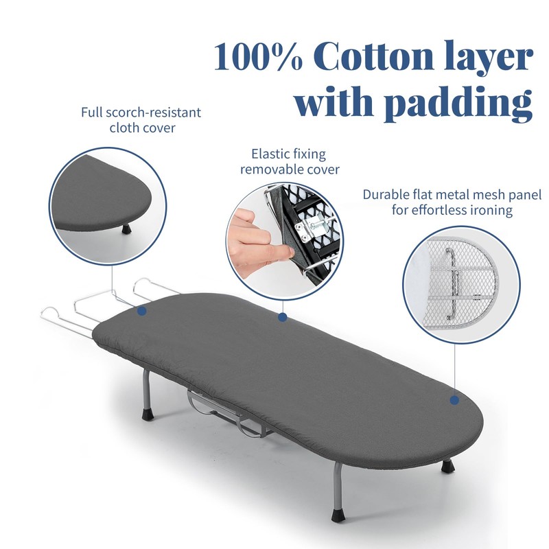 Tabletop Ironing Board with Iron Holder, RAINHOL Small Folding Ironing