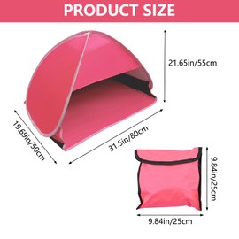 HACRAHO Pop Up Beach Sun Tent, 1 Pack Mini Beach Sun Shade Sun Shelter Tent for Anti-UV Windproof Camping Picnic Tent for Family Camping Picnic Fishing Bench, Rose Red