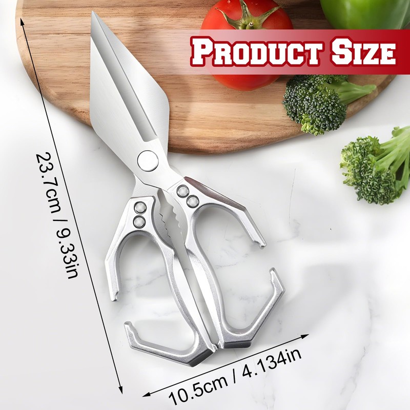 Multifunctional Heavy-Duty Kitchen Shears, High-Carbon Steel Culinary Shears, Heavy Duty