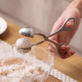 Stainless Steel Meat Baller, Cookie Dough Scoop Meatball Maker Ice Tongs DIY Kitchen Craft Cooking Meat Tools, Homemade Stuffed Meatballs Fish Melon Balls Patty Makers (Small)