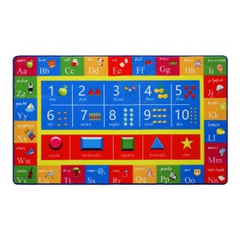 Fashionwu Baby Play Mat Kids Rug Alphabet Learning Rug, Numbers and Shapes Educational Area Rugs for Classroom Kids Room Baby Playroom Mat Kids Foam Rug Playtime Activity Mat for Toddler 8 x 10