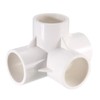 sourcing map 4 Way Elbow PVC Pipe Fitting Furniture Grade