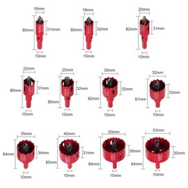 Proster Hole Saw 11 PCS Hole Cutter HSS Center Drill Bits Set Spring Drill Hole Cutters 15-50MM Saw Set Stainless High Speed Steel Metal Alloy for Soft Wood PVC Board and Plastic