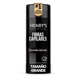 Henrys Fibras Capilares Castaño Oscuro 27.5g, Disimula Calvicie y Caída del Cabello, Aporta Volumen y Densidad al Instante