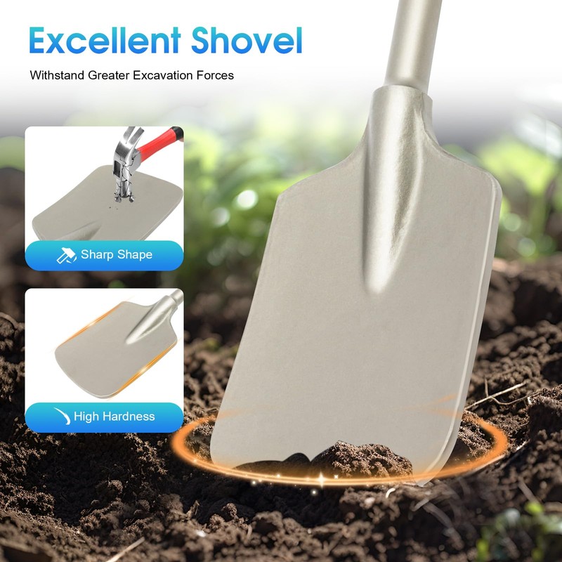 Hex Shank Clay Spade, 5.3 X 17.3inch Alloy Steel Electric