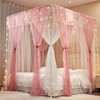 AIOOO 4 Corners Post Princess Curtains Bed Canopy for Girls