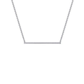 Lafonn Classic Sterling Silver Platinum Plated Lassire Simulated Diamond Necklace (0.26 CTTW)
