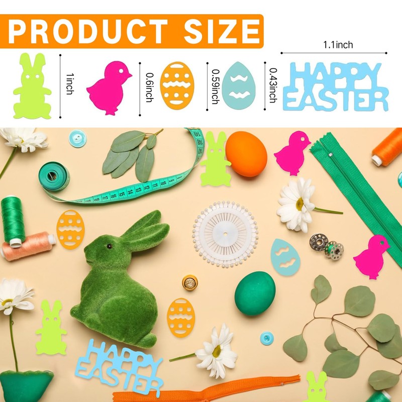 XNHIU 1000pcs Sparkle Easter Confetti Cute Rabbits Eggs Table Decoration