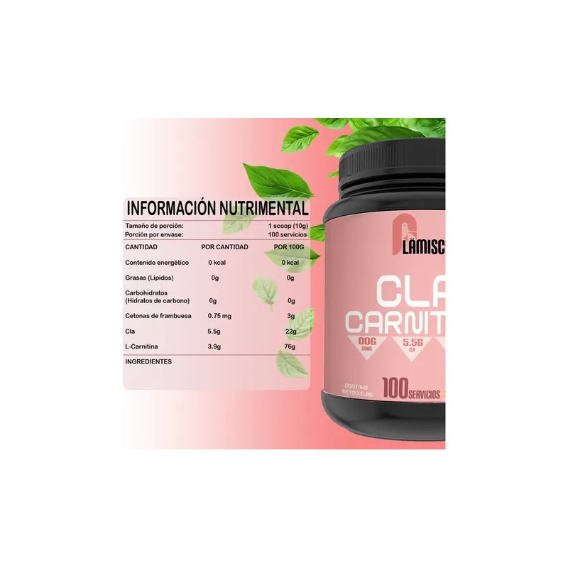 Cla + Carnitina Flamish 1kg Preentreno Sabores 100 Servicios