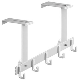 Over The Door Hanger Hook - Adjustable No Drill Door Hook with Suction Cup, Silent and Sturdy Hanging Solution for Bathroom, Kitchen, Closet