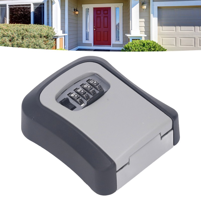 Key Lock Box Curved Aluminum Alloy Large Size Grey Wall