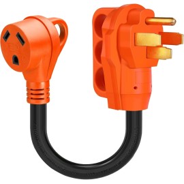 EPICORD 50 Amp Male to 30 Amp Female Dogbone Adapter RV Electrical Converter Cord